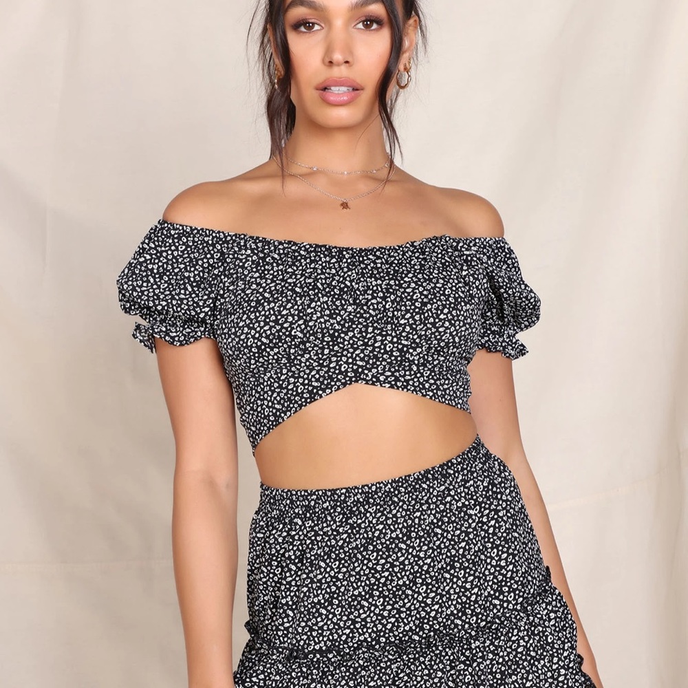 Bebe Cropped Wrap Top